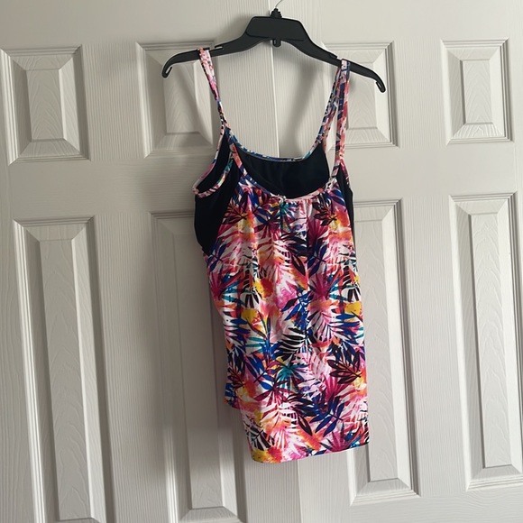 Zelos Floral Blouson Tankini Top XL - Picture 1 of 2